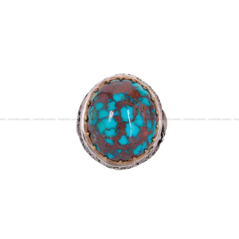 انگشتر فیروزه شجری مردانه کد 1839