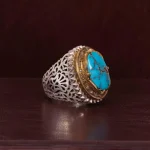 انگشتر فیروزه شجری مردانه کد 1826