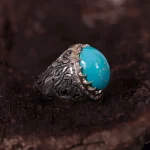 انگشتر فیروزه شجری مردانه کد 1835
