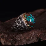 انگشتر فیروزه شجری مردانه کد 1839