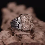 انگشتر صفحه برلیان مردانه کد 815