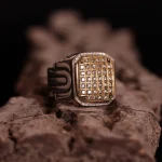 انگشتر صفحه برلیان مردانه کد 820