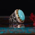 انگشتر فیروزه شجری مردانه کد 1800