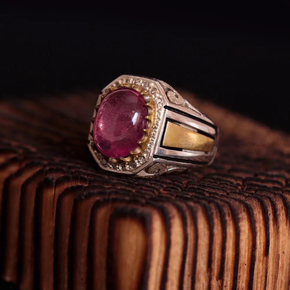 انگشتر یاقوت سرخ مردانه کد 825