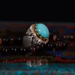 انگشتر فیروزه عجمی مردانه کد 1805