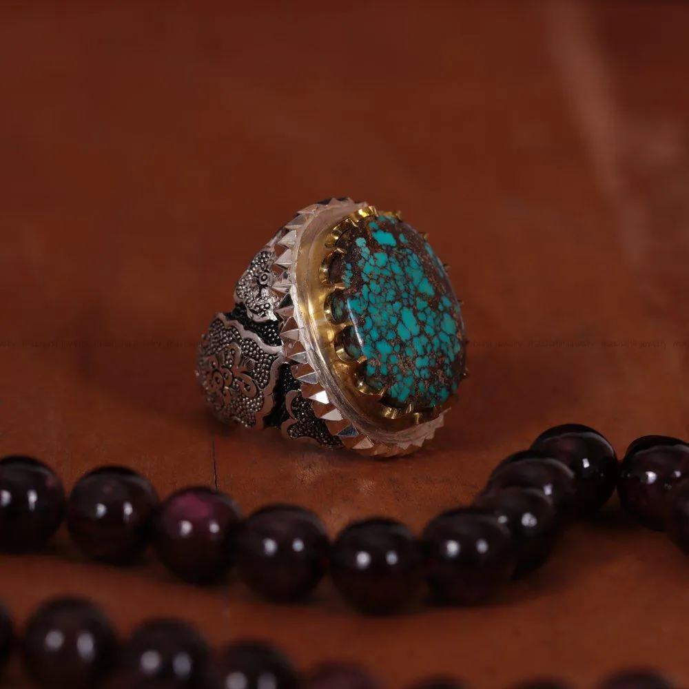 انگشتر فیروزه شجری مردانه کد 1815