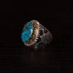 انگشتر فیروزه شجری مردانه کد 1819