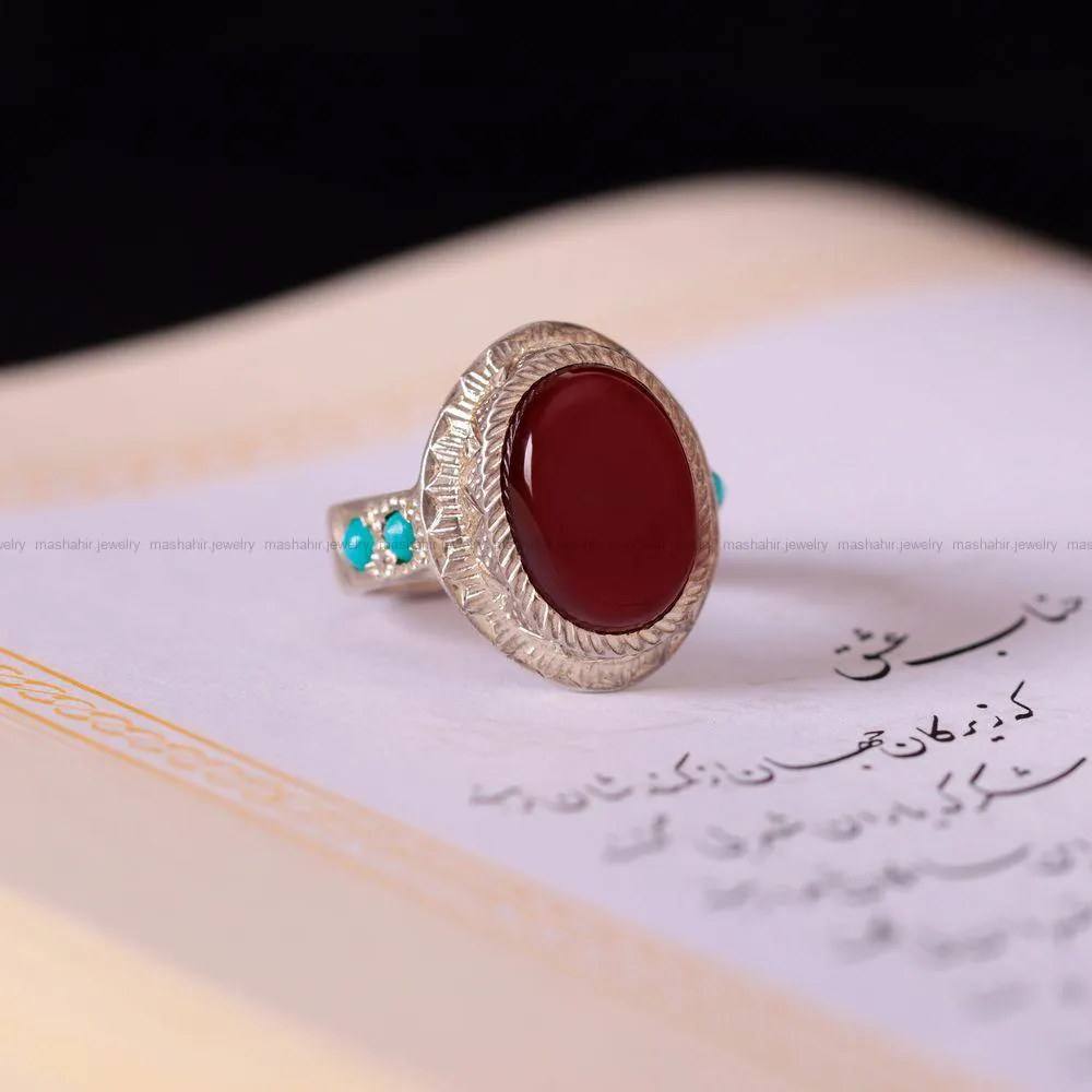 انگشتر فیروزه شجری مردانه کد 3827