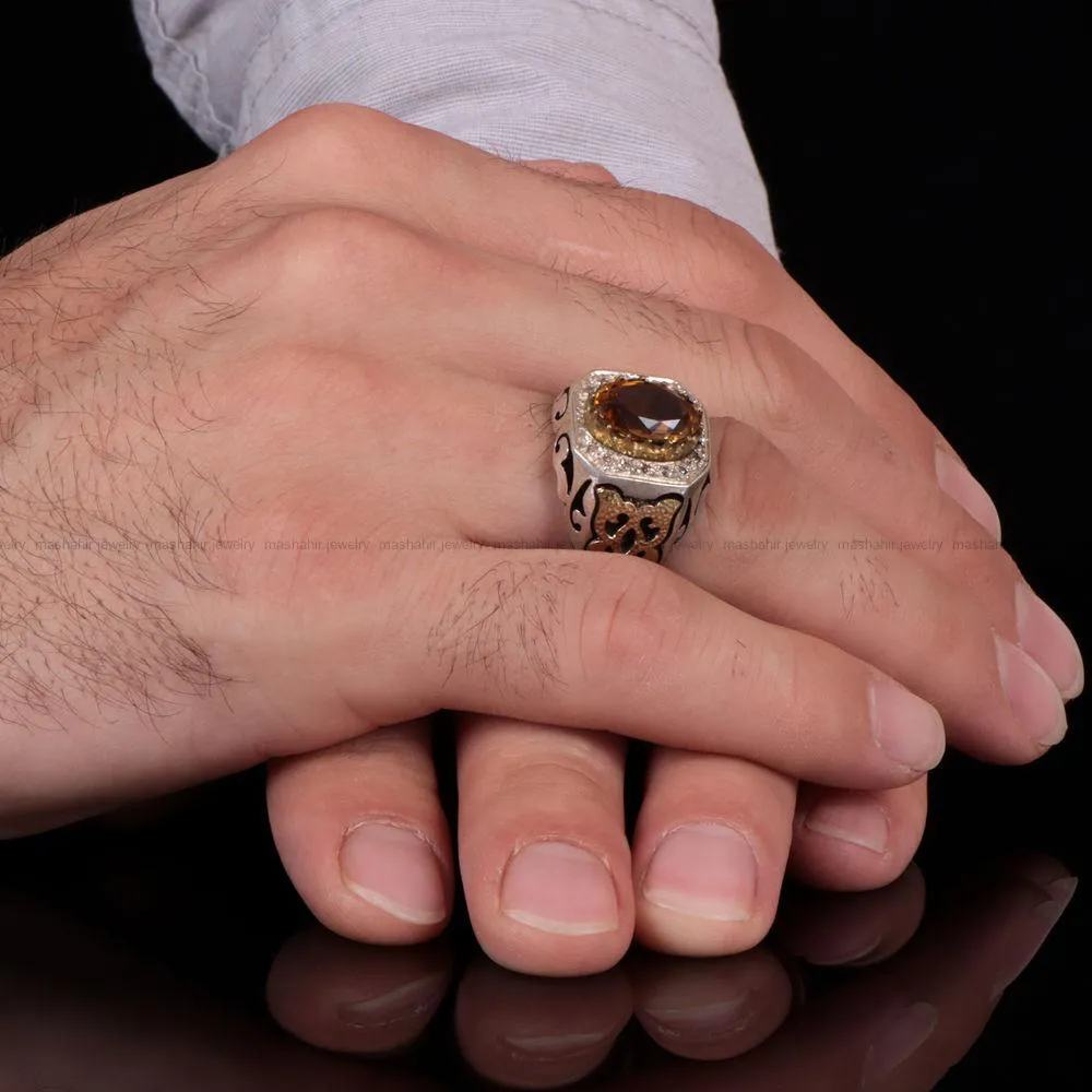 انگشتر صفحه برلیان مردانه کد 828