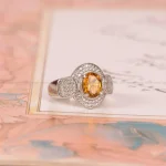 انگشتر سیترین زنانه کد 1853