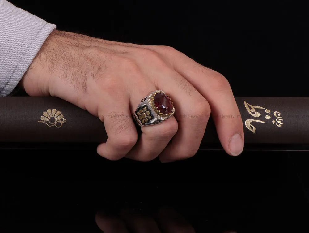 انگشتر یاقوت سرخ مردانه کد 847