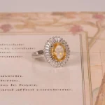 انگشتر سیترین زنانه کد 1860