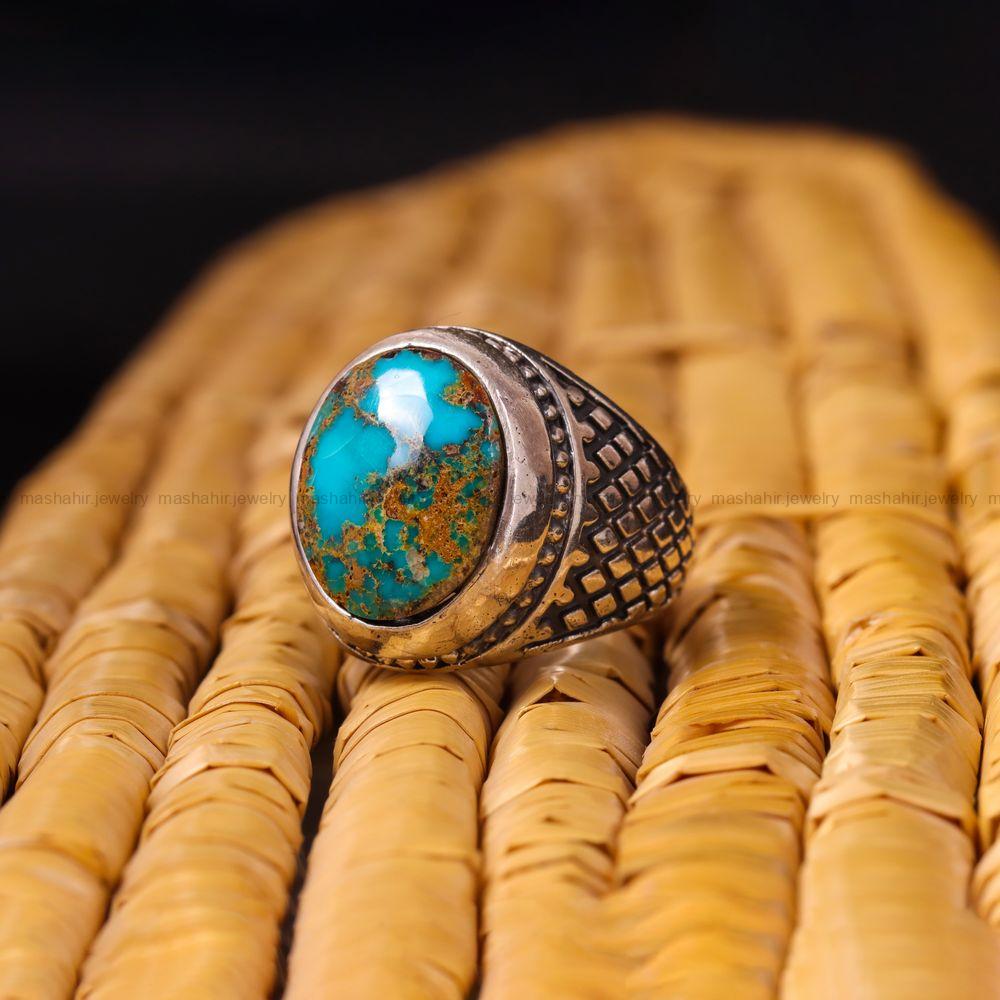 انگشتر فیروزه شجری مردانه کد 3773