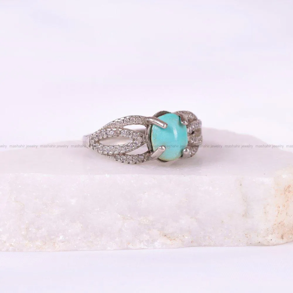 انگشتر فیروزه عجمی زنانه کد 1945