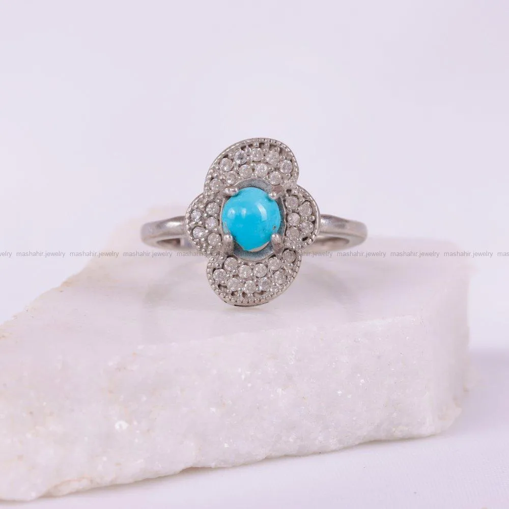 انگشتر فیروزه عجمی زنانه کد 1951