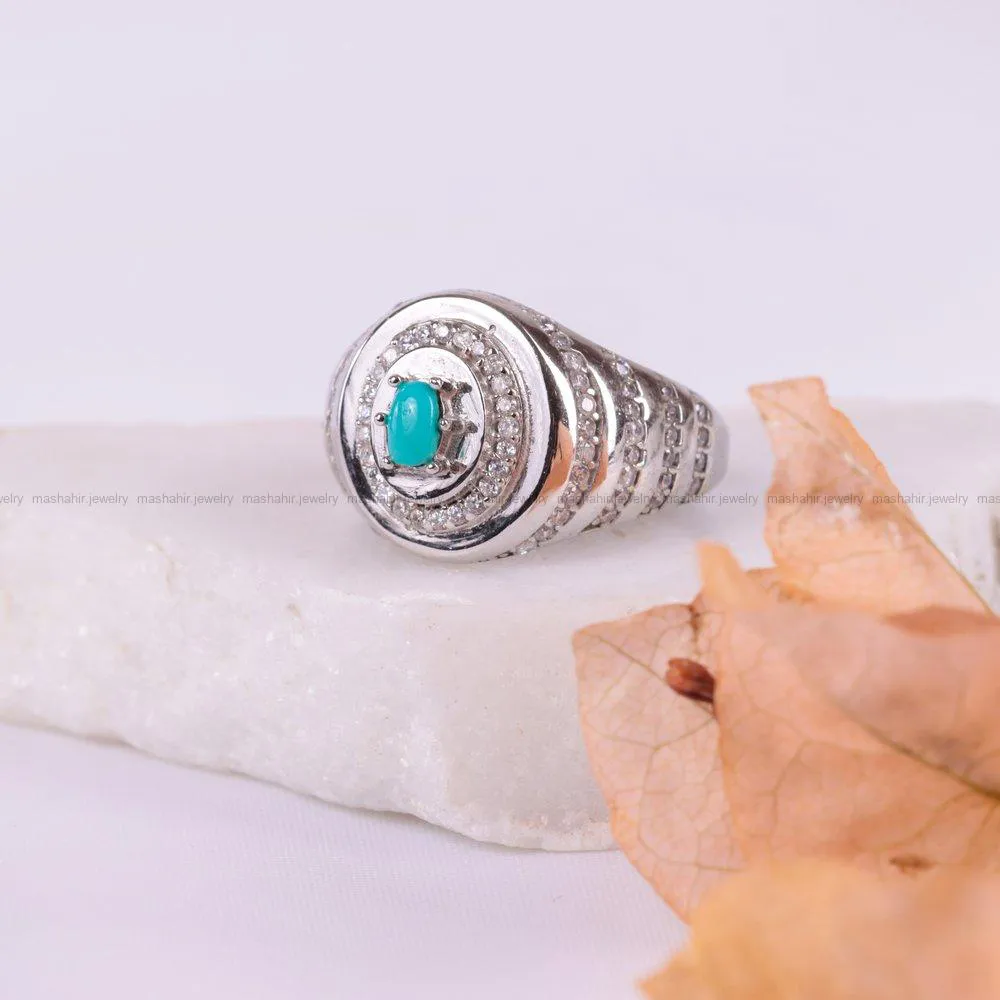انگشتر فیروزه عجمی زنانه کد 1952
