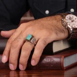 انگشتر فیروزه شجری مردانه کد 1897
