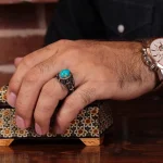 انگشتر فیروزه شجری مردانه کد 1919