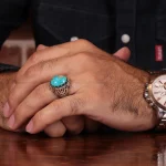 انگشتر فیروزه شجری مردانه کد 1920