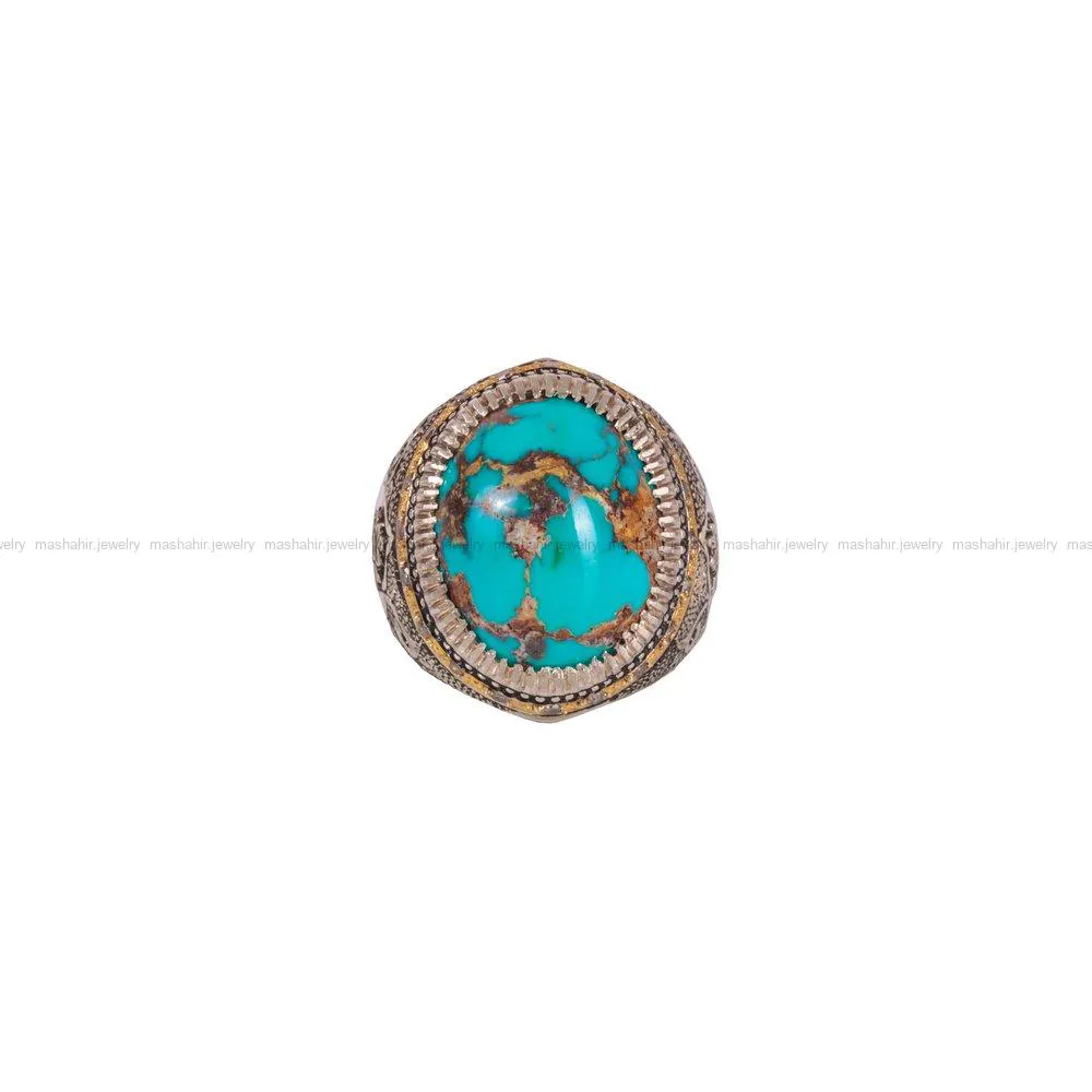 انگشتر فیروزه شجری مردانه کد 1880