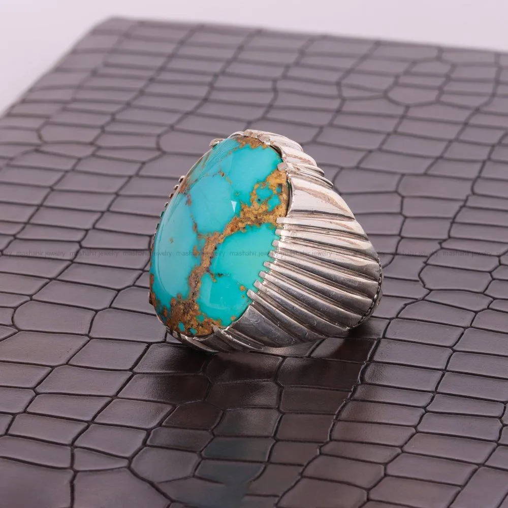 انگشتر فیروزه شجری مردانه کد 1882