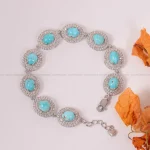 دستبند فیروزه زنانه کد 1988