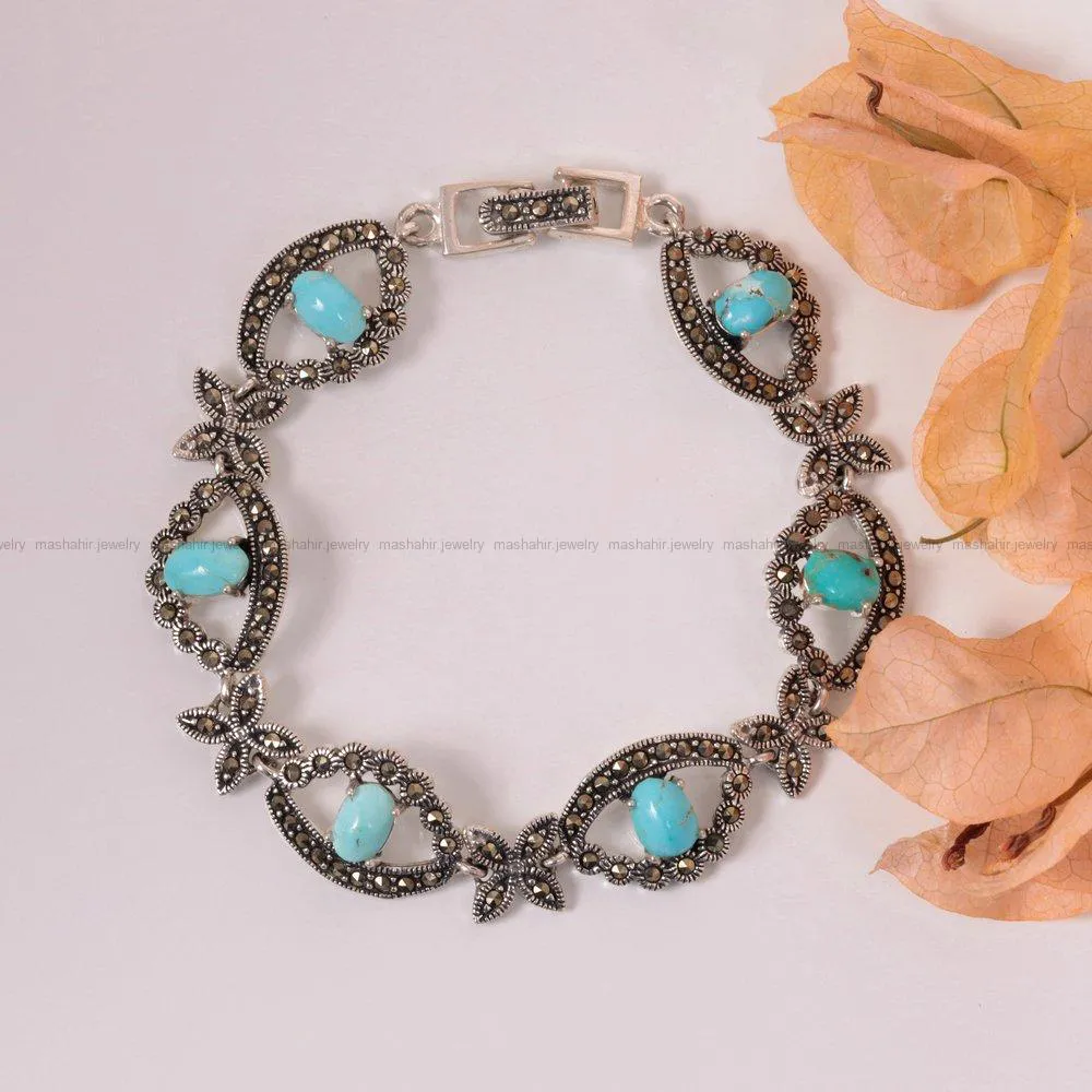 دستبند فیروزه زنانه کد 1989