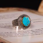 انگشتر فیروزه شجری مردانه کد 4105