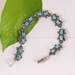 دستبند فیروزه زنانه کد 1991