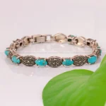 دستبند فیروزه زنانه کد 1992