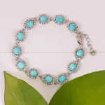 دستبند فیروزه زنانه کد 1993