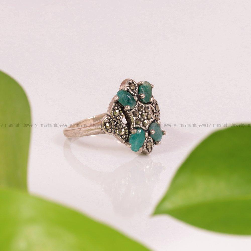 انگشتر زمرد زنانه کد 2000