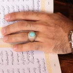 انگشتر فیروزه عجمی مردانه کد 2094