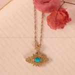 گردنبند فیروزه زنانه کد 2124