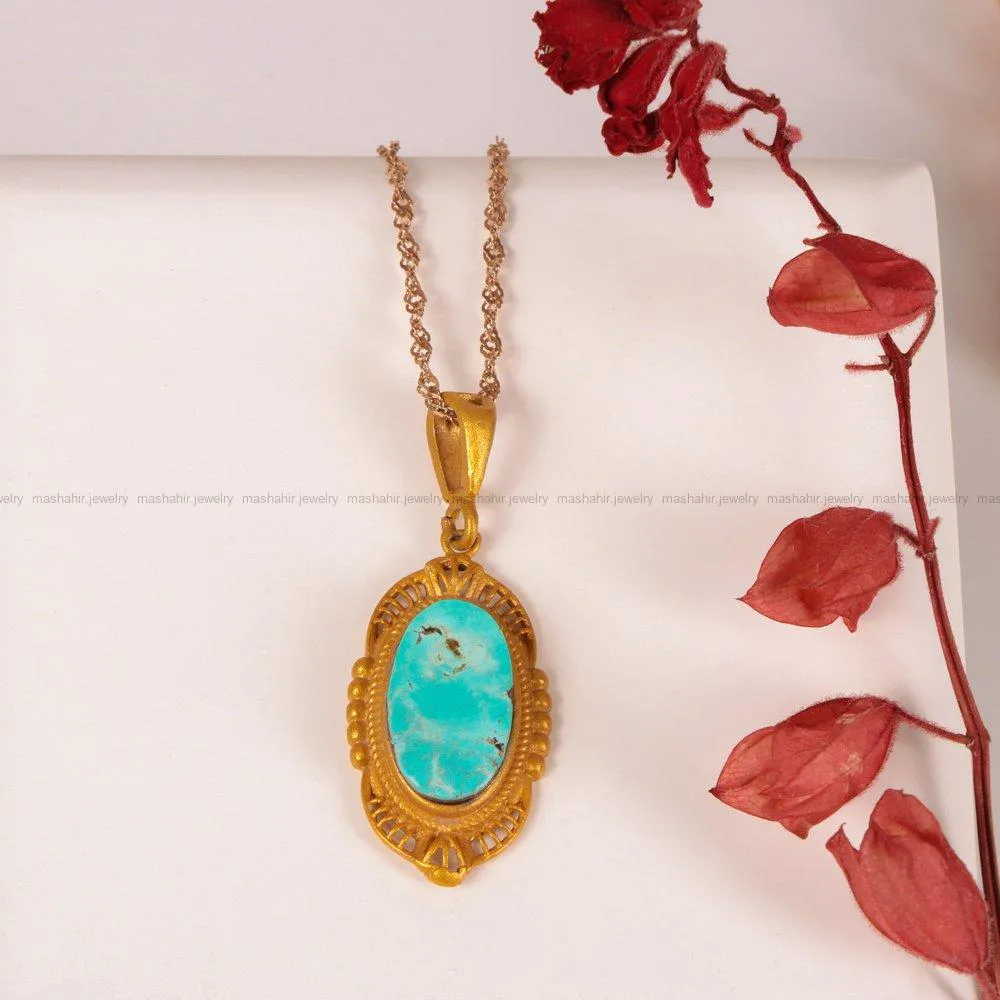 گردنبند فیروزه زنانه کد 2125