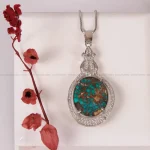 گردنبند فیروزه زنانه کد 2128