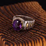 انگشتر آمیتیست مردانه کد 4018