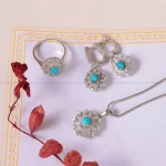 نیم ست فیروزه زنانه کد 2140