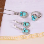 نیم ست فیروزه زنانه کد 2147