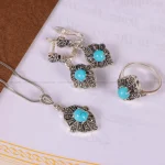 نیم ست فیروزه زنانه کد 2148