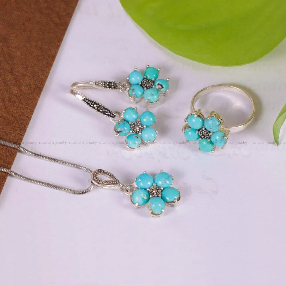 نیم ست فیروزه زنانه کد 2150