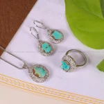 نیم ست فیروزه زنانه کد 2151