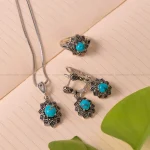 نیم ست فیروزه زنانه کد 2153