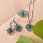 نیم ست فیروزه زنانه کد 2154