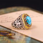 انگشتر فیروزه شجری مردانه کد 4033