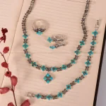 نیم ست فیروزه زنانه کد 2157