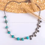 گردنبند فیروزه زنانه کد 2176