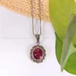 گردنبند طرح یاقوت زنانه کد 2184