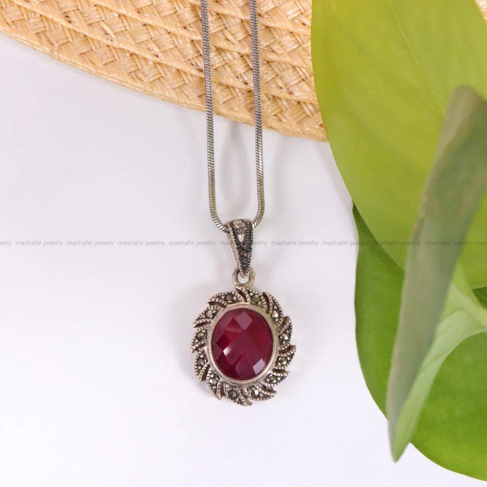 گردنبند طرح یاقوت زنانه کد 2184