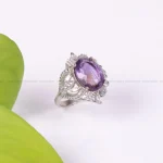 انگشتر آمیتیست زنانه کد 2187